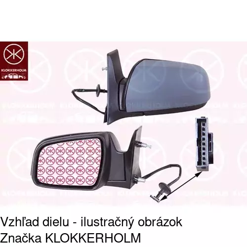 Sklo vonkajšieho zrkadla s držiakom 5563555M /POLCAR/ - obr. 4