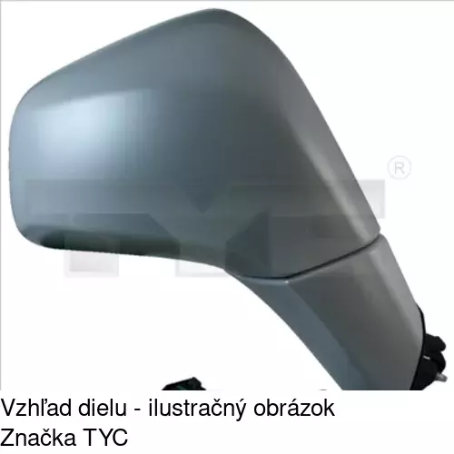 Sklo vonkajšieho zrkadla s držiakom 55L1545M /POLCAR/ - obr. 2