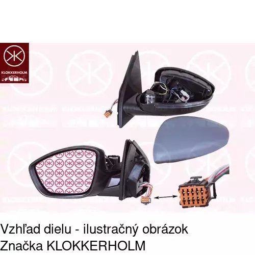 Sklo vonkajšieho zrkadla s držiakom 57C1545M /POLCAR/ - obr. 4