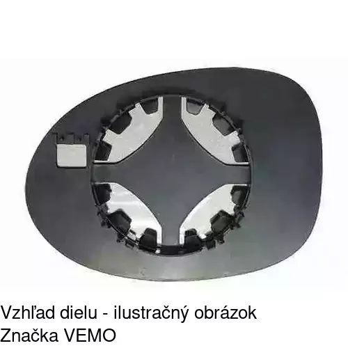 Sklo vonkajšieho zrkadla s držiakom 6004545E /POLCAR/ - obr. 2