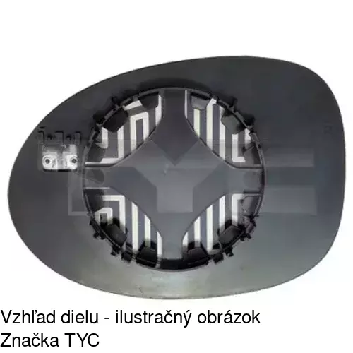 Sklo vonkajšieho zrkadla s držiakom 6004555E /POLCAR/ - obr. 1