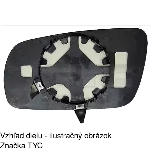 Sklo vonkajšieho zrkadla s držiakom 6913555M /POLCAR/ - obr. 3