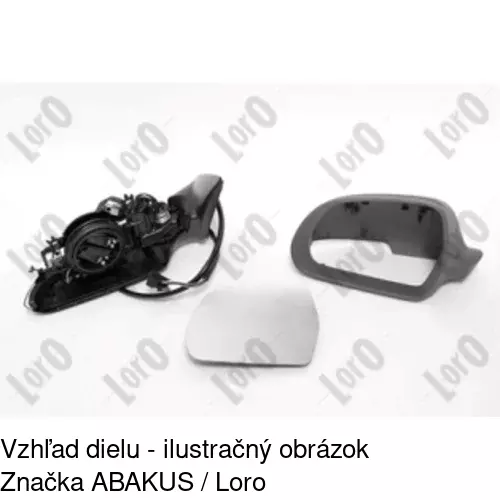 Sklo vonkajšieho zrkadla s držiakom 6923545E /POLCAR/ - obr. 1