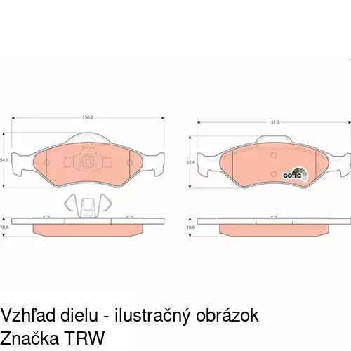 Brzdové dosky S70-0009 /POLCAR/ - obr. 3