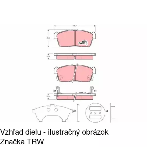 Brzdové dosky S70-0301 /POLCAR/ - obr. 1