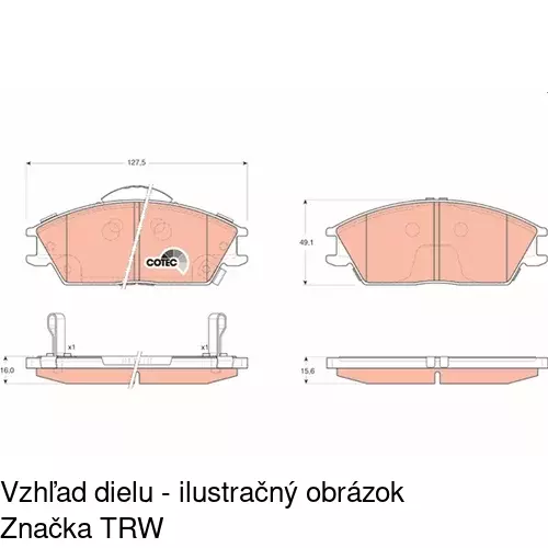 Brzdové dosky S70-0309 /POLCAR/ - obr. 1