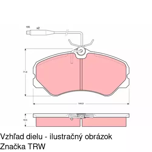 Brzdové dosky S70-0333 /POLCAR/ - obr. 2