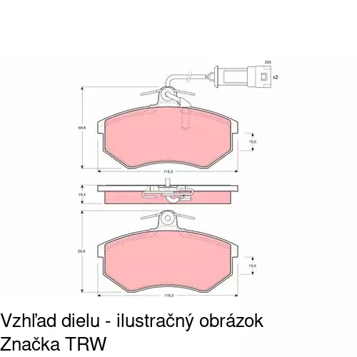 Brzdové dosky S70-0392 /POLCAR/ - obr. 3