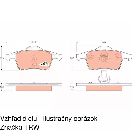 Brzdové dosky S70-1168 /POLCAR/ - obr. 1