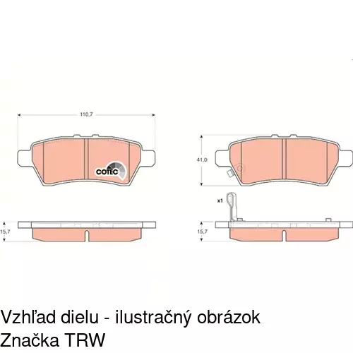 Brzdové dosky S70-1344 /POLCAR/ - obr. 1