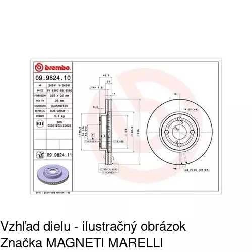 Brzdový kotúč POLCAR S71-0250