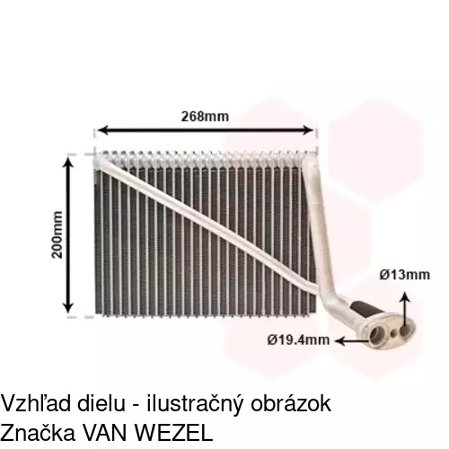 Výparník klimatizácie 1324P8-2 /POLCAR/ - obr. 2
