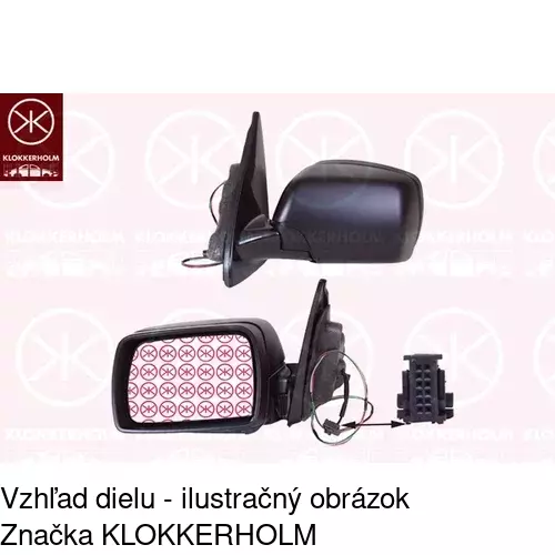 Sklo vonkajšieho zrkadla s držiakom 2050555E /POLCAR/ - obr. 2