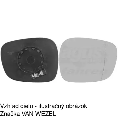 Sklo vonkajšieho zrkadla s držiakom 2060556E /POLCAR/ - obr. 4