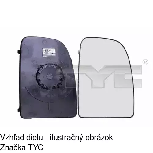 Sklo vonkajšieho zrkadla s držiakom 2396543E /POLCAR/ - obr. 3