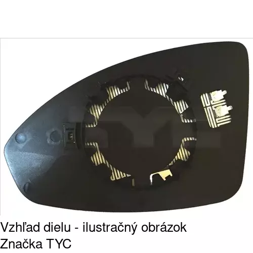 Sklo vonkajšieho zrkadla s držiakom 2508556M /POLCAR/ - obr. 1