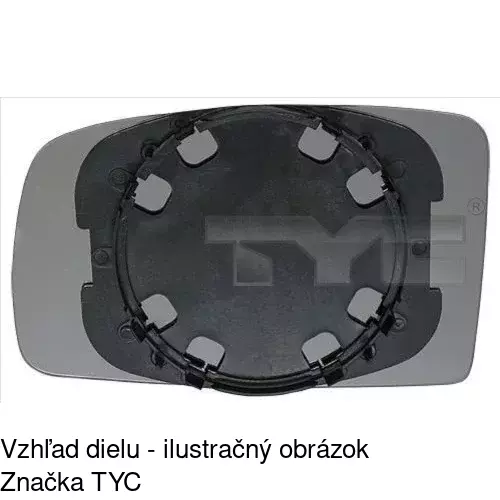 Sklo vonkajšieho zrkadla s držiakom 3003554M /POLCAR/ - obr. 2