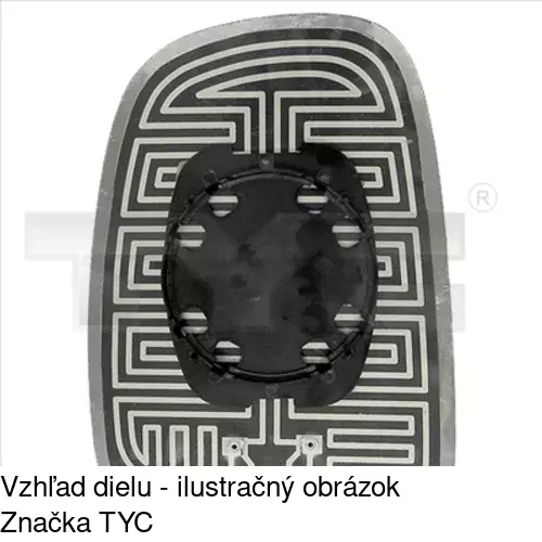 Sklo vonkajšieho zrkadla s držiakom POLCAR 3246544E