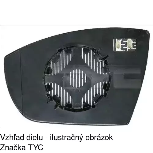 Sklo vonkajšieho zrkadla s držiakom 3280546E /POLCAR/ - obr. 1