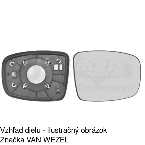Sklo vonkajšieho zrkadla s držiakom 4003554E /POLCAR/ - obr. 1