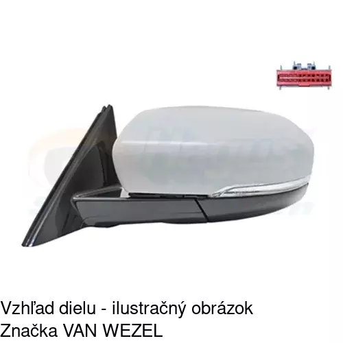 Sklo vonkajšieho zrkadla s držiakom 43Y1545M /POLCAR/ - obr. 1