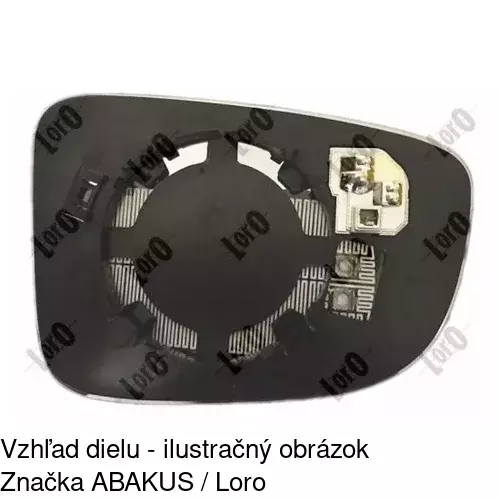 Sklo vonkajšieho zrkadla s držiakom 45D1546M /POLCAR/ - obr. 2