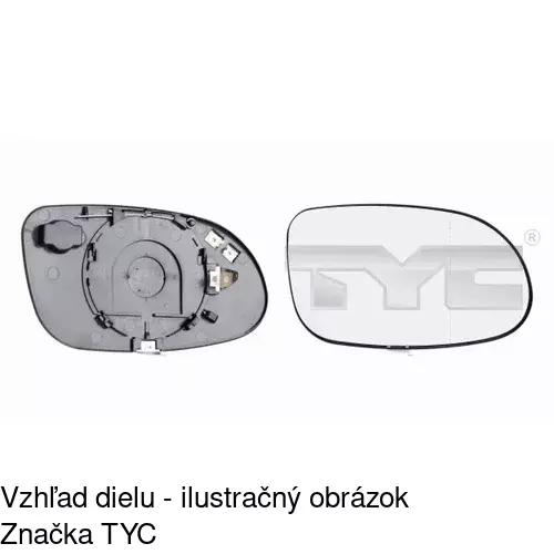 Sklo vonkajšieho zrkadla s držiakom 500554-M /POLCAR/ - obr. 3