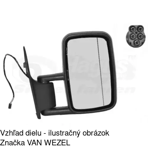 Sklo vonkajšieho zrkadla s držiakom 5062543E /POLCAR/ - obr. 4