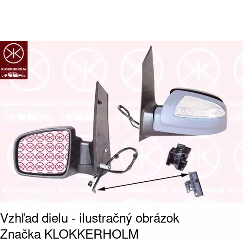 Sklo vonkajšieho zrkadla s držiakom 50N1554M /POLCAR/ - obr. 3