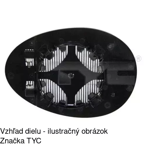 Sklo vonkajšieho zrkadla s držiakom 5102555E /POLCAR/ - obr. 1