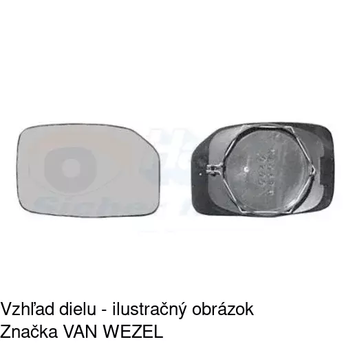 Sklo vonkajšieho zrkadla s držiakom 5706545E /POLCAR/ - obr. 1