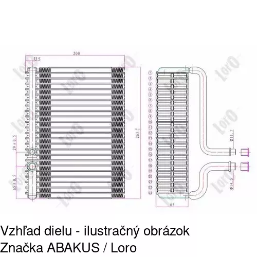 Výparník klimatizácie 5723P8-1 /POLCAR/ - obr. 1
