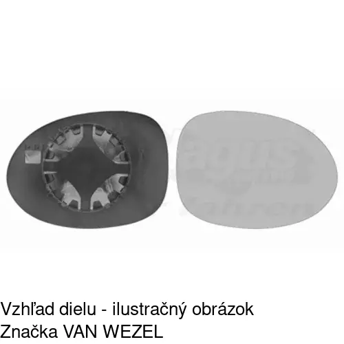 Sklo vonkajšieho zrkadla s držiakom 6004555E /POLCAR/ - obr. 4