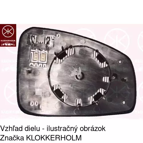 Sklo vonkajšieho zrkadla s držiakom 6012542E /POLCAR/ - obr. 3