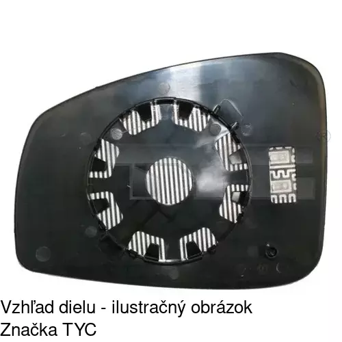 Sklo vonkajšieho zrkadla s držiakom 6012552M /POLCAR/ - obr. 1