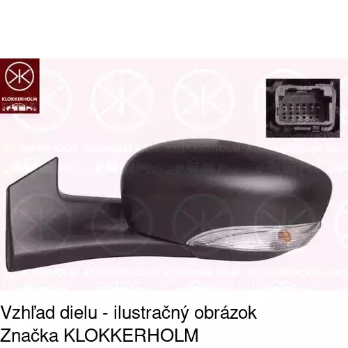Sklo vonkajšieho zrkadla s držiakom 60B1545M /POLCAR/ - obr. 3