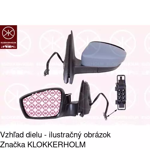 Sklo vonkajšieho zrkadla s držiakom 69B1545M /POLCAR/ - obr. 4