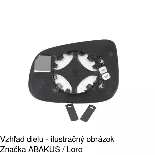 Sklo vonkajšieho zrkadla s držiakom 90D1555M /POLCAR/ - obr. 1