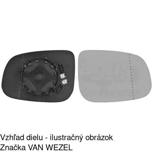 Sklo vonkajšieho zrkadla s držiakom 90D1555M /POLCAR/ - obr. 2