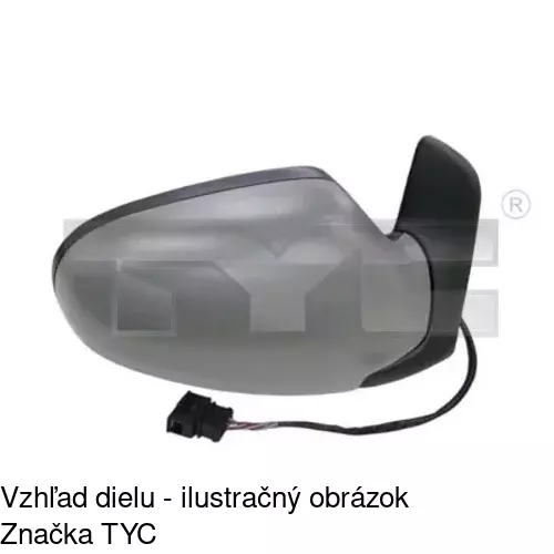 Sklo vonkajšieho zrkadla s držiakom 9550554M /POLCAR/ - obr. 2