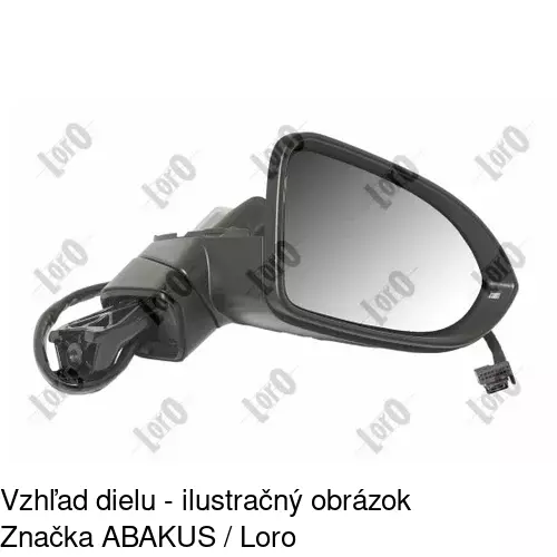 Sklo vonkajšieho zrkadla s držiakom 95D3555M /POLCAR/ - obr. 1