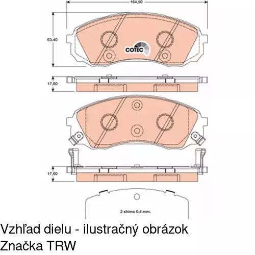 Brzdové dosky S70-0287 /POLCAR/ - obr. 1