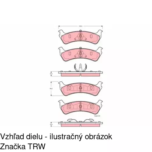 Brzdové dosky S70-1434 /POLCAR/ - obr. 1