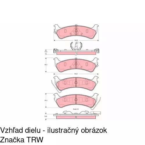 Brzdové dosky S70-1434 /POLCAR/ - obr. 3