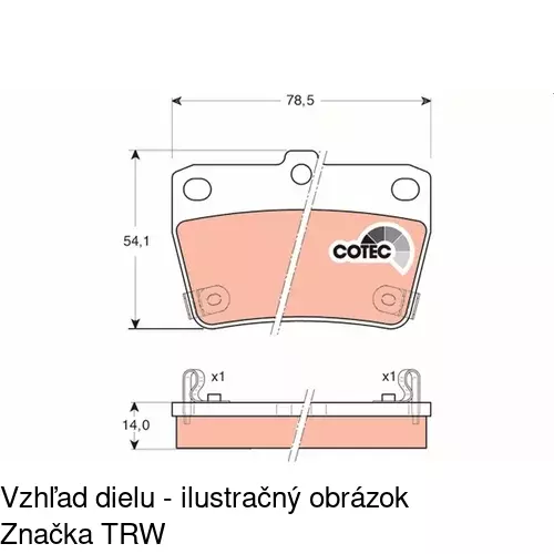 Brzdové dosky S70-1567 /POLCAR/ - obr. 2