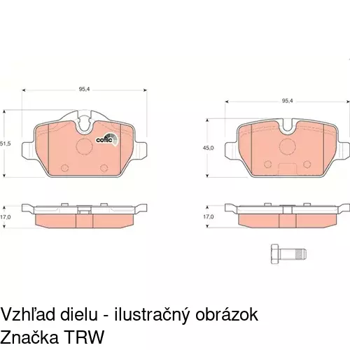 Brzdové dosky S70-1614 /POLCAR/ - obr. 5