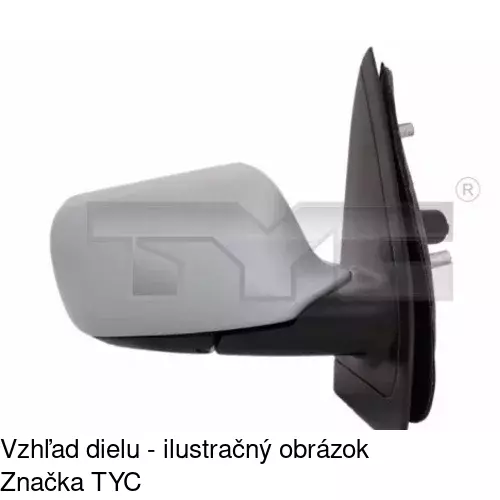 Sklo vonkajšieho zrkadla s držiakom 1402555E /POLCAR/ - obr. 3