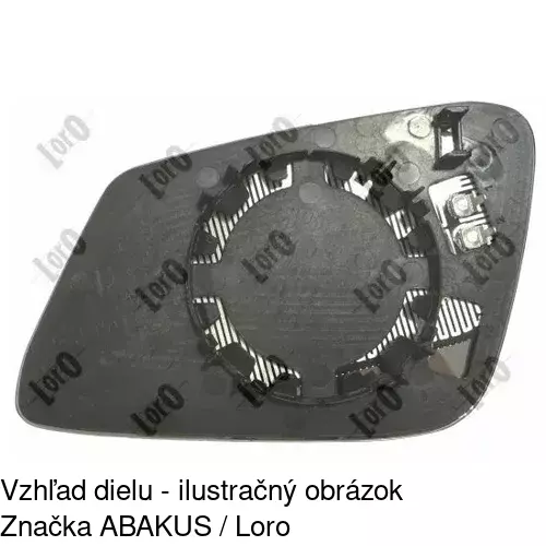 Sklo vonkajšieho zrkadla s držiakom 2025555E /POLCAR/ - obr. 2
