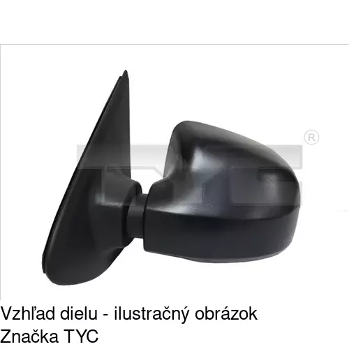 Sklo vonkajšieho zrkadla s držiakom 2801544M /POLCAR/ - obr. 2