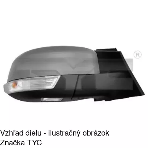 Sklo vonkajšieho zrkadla s držiakom 3205542E /POLCAR/ - obr. 2